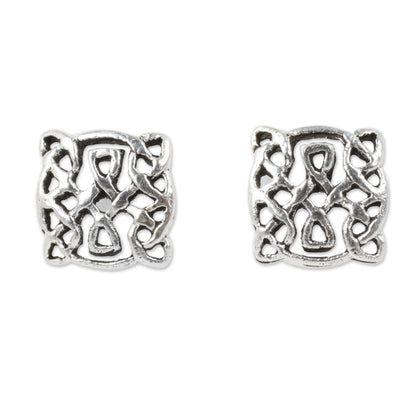 Celtic Circle Sterling Silver Stud Earrings