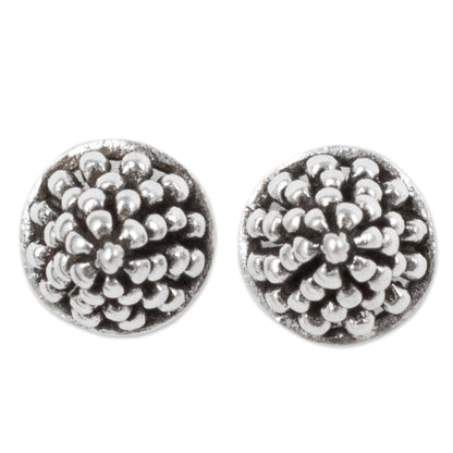 Shining Berry Fair Trade Silver Berry Theme Stud Earrings