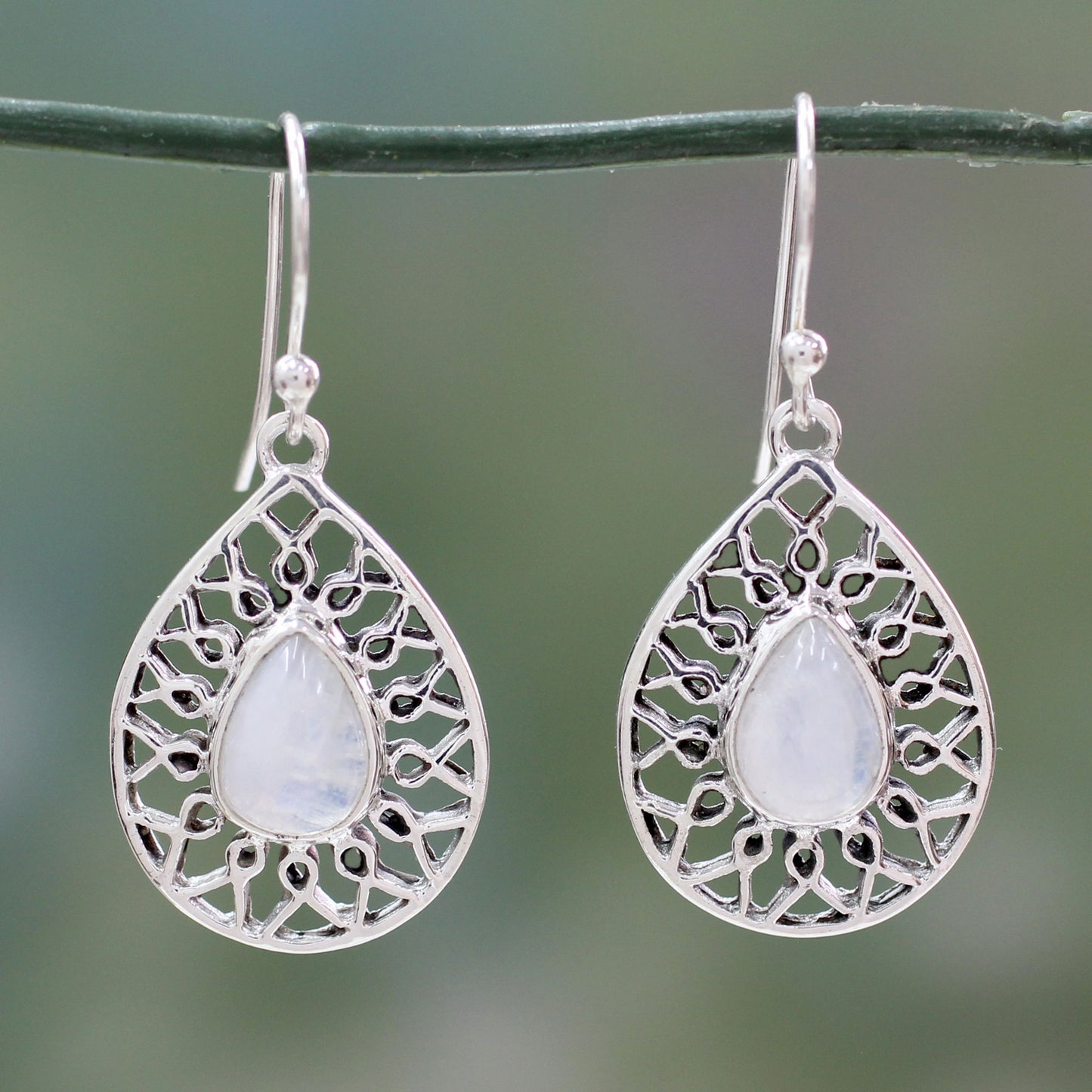 Magical Beauty Artisan Jewelry Sterling Silver Rainbow Moonstone Earrings