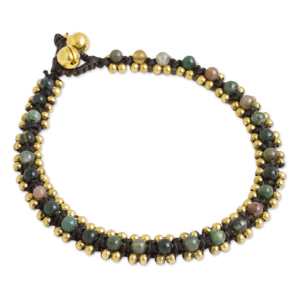 Tinkling Bells Agate & Brass Beaded Anklet