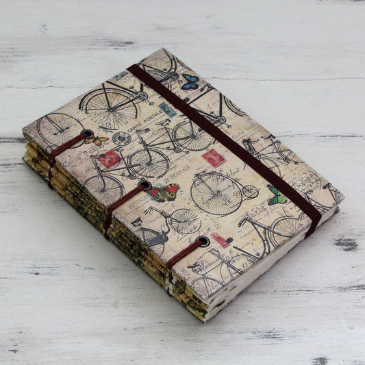 Vintage Bike Journeys Handmade Journal
