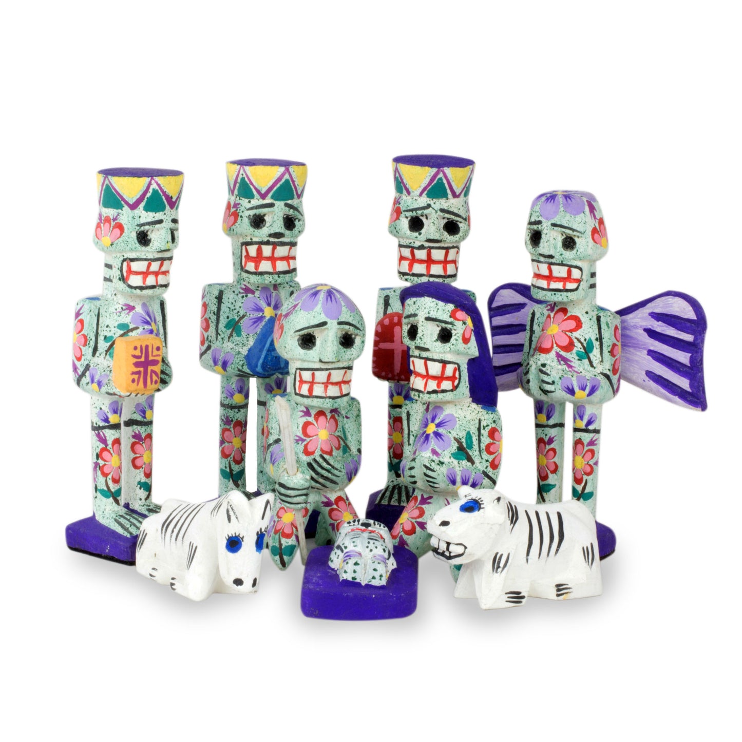 Calaveras 9-piece Wood Nativity Scene