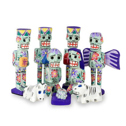Calaveras 9-piece Wood Nativity Scene