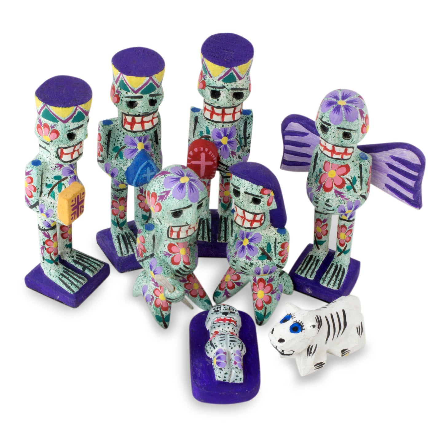 Calaveras 9-piece Wood Nativity Scene