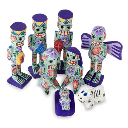 Calaveras 9-piece Wood Nativity Scene