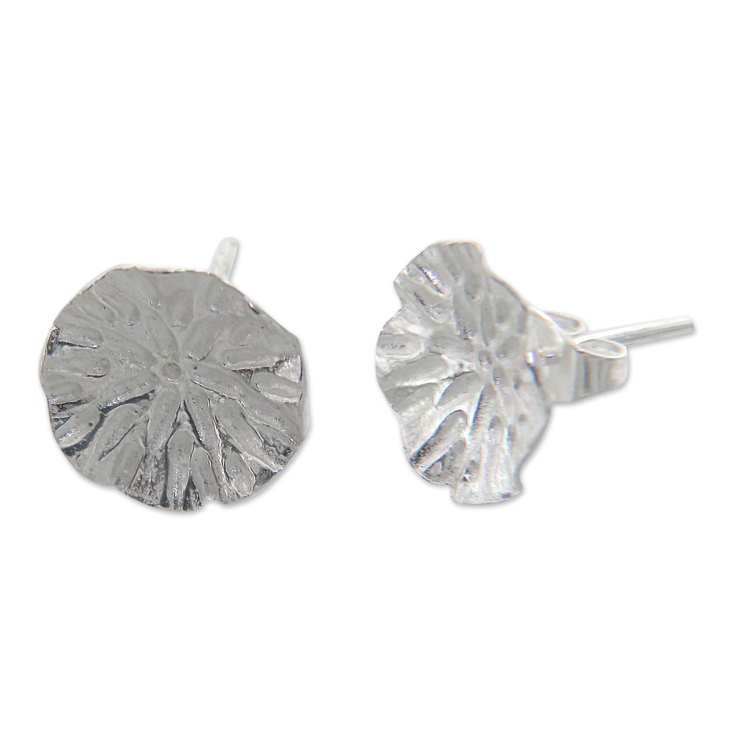 Pennywort Leaf Bali Handcrafted Sterling Silver Leaf Earrings