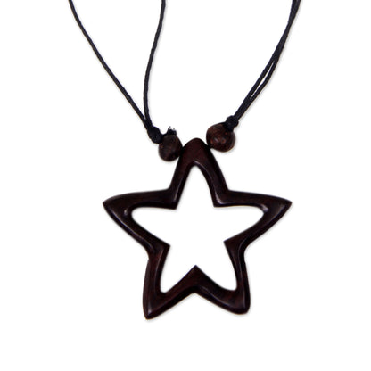 My Star of Hope Wood Pendant Necklace