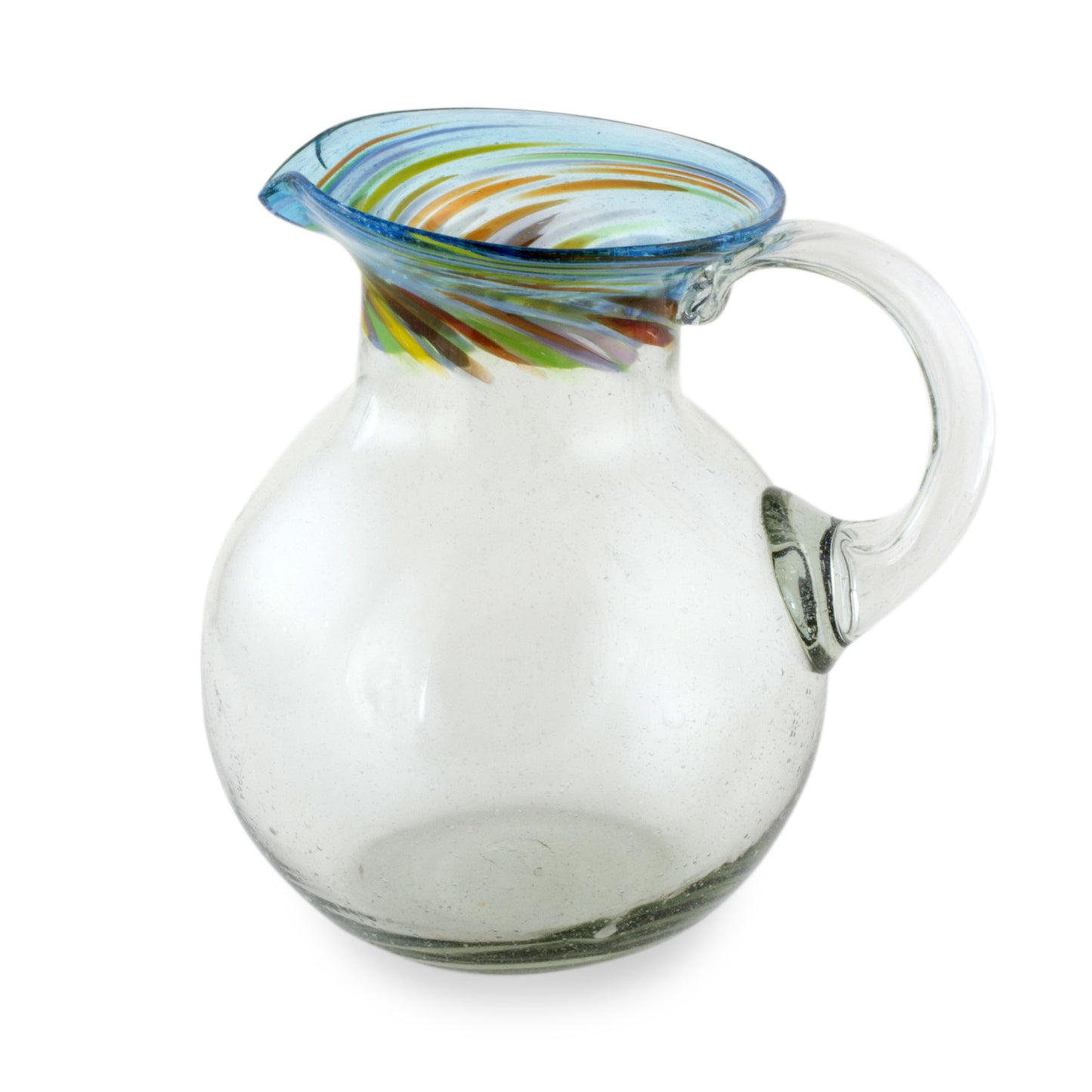 Aurora Fair Trade Artisan Crafted Hand Blown Glass Pitcher 94 oz.