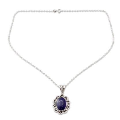 Royal Audience Artisan Crafted Lapis Lazuli and Silver Pendant Necklace