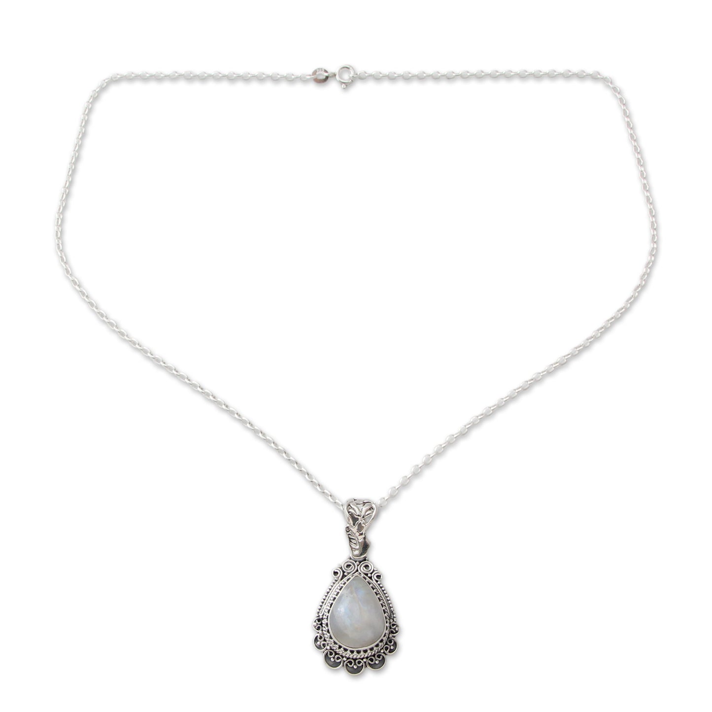 Moonlight Glamour Moonstone Pendant Necklace