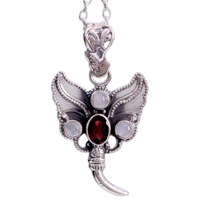 Butterfly Triumph Multi-Gem Pendant Necklace