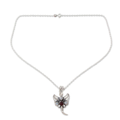 Butterfly Triumph Multi-Gem Pendant Necklace