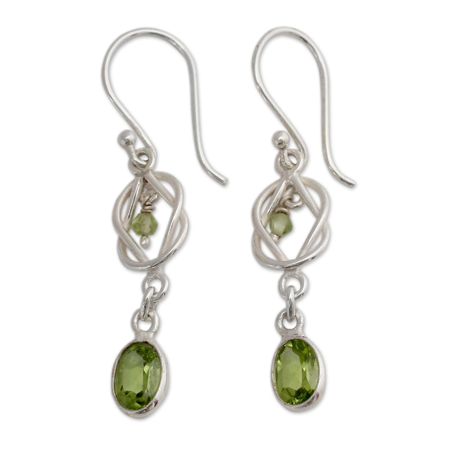 Lime Knot Dangle Earrings