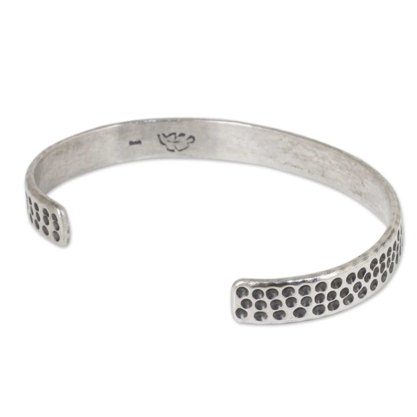 Nature's Way Slender Cuff Bracelet of Handcrafted Sterling Silver