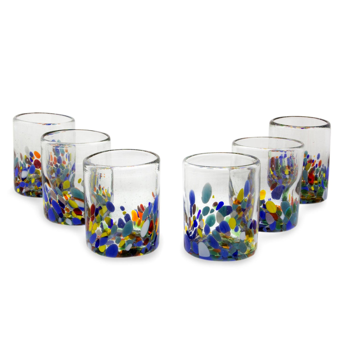 Confetti Festival Hand Blown Tumbler Glass Set