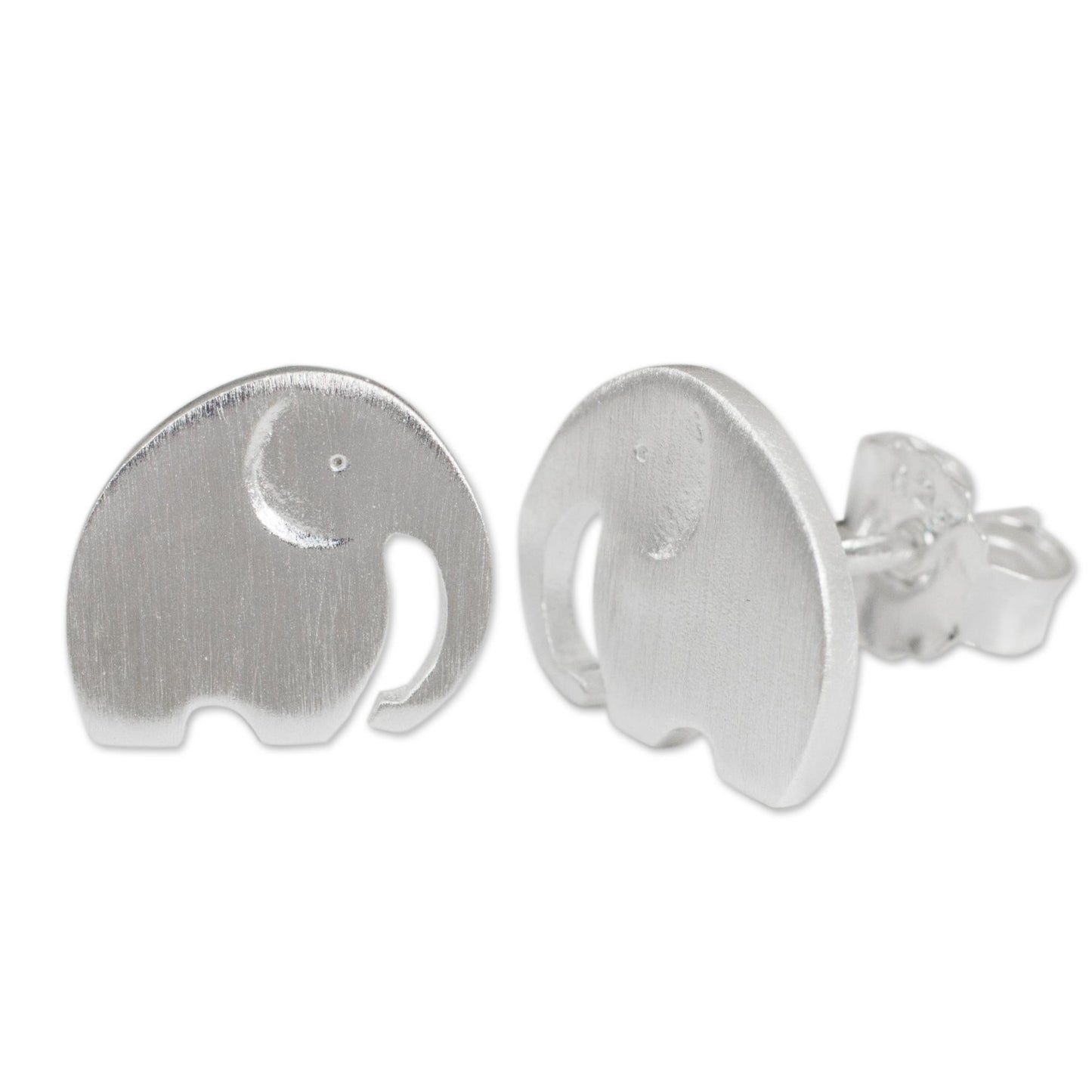 Elephant Fun Stud Earrings with Elephant Motif in 925 Sterling Silver