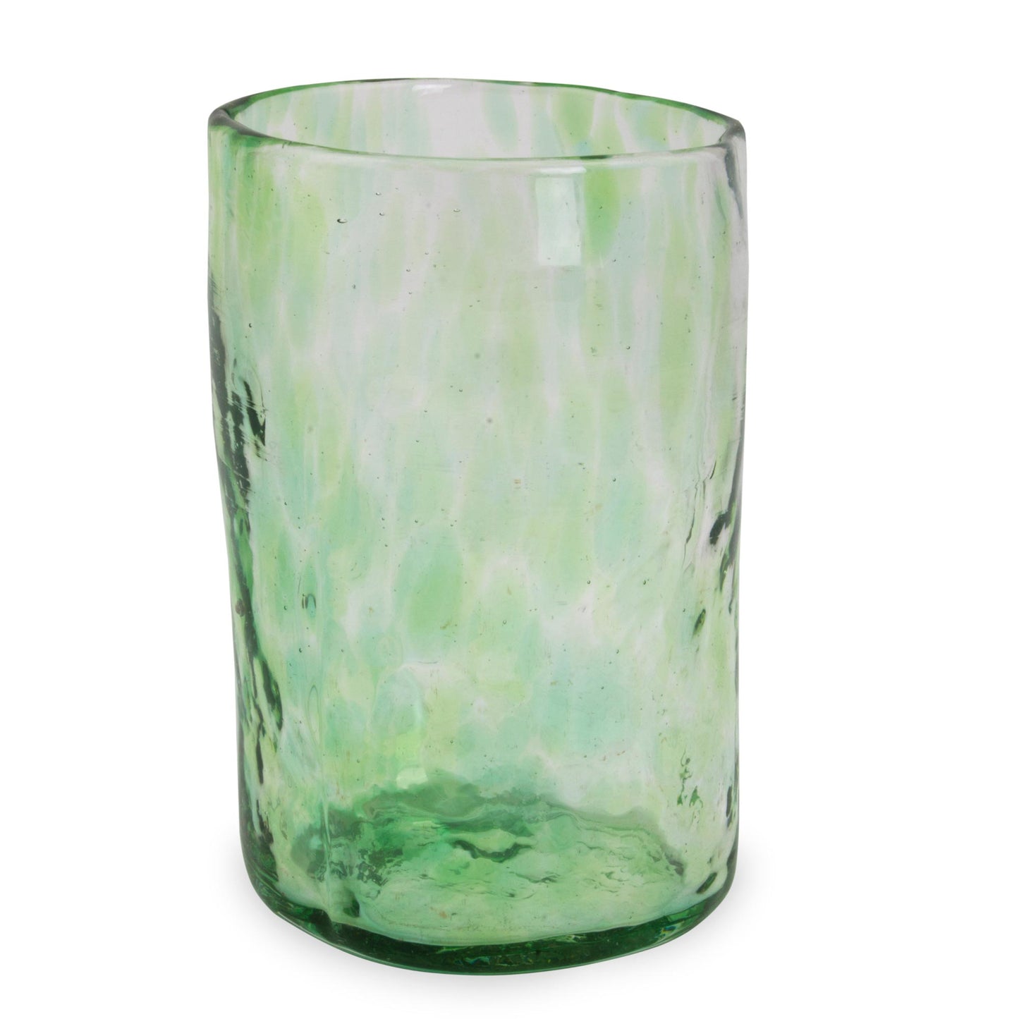 Green Mist Set of 4 Artisan Crafted Blown Glass Green Tumblers