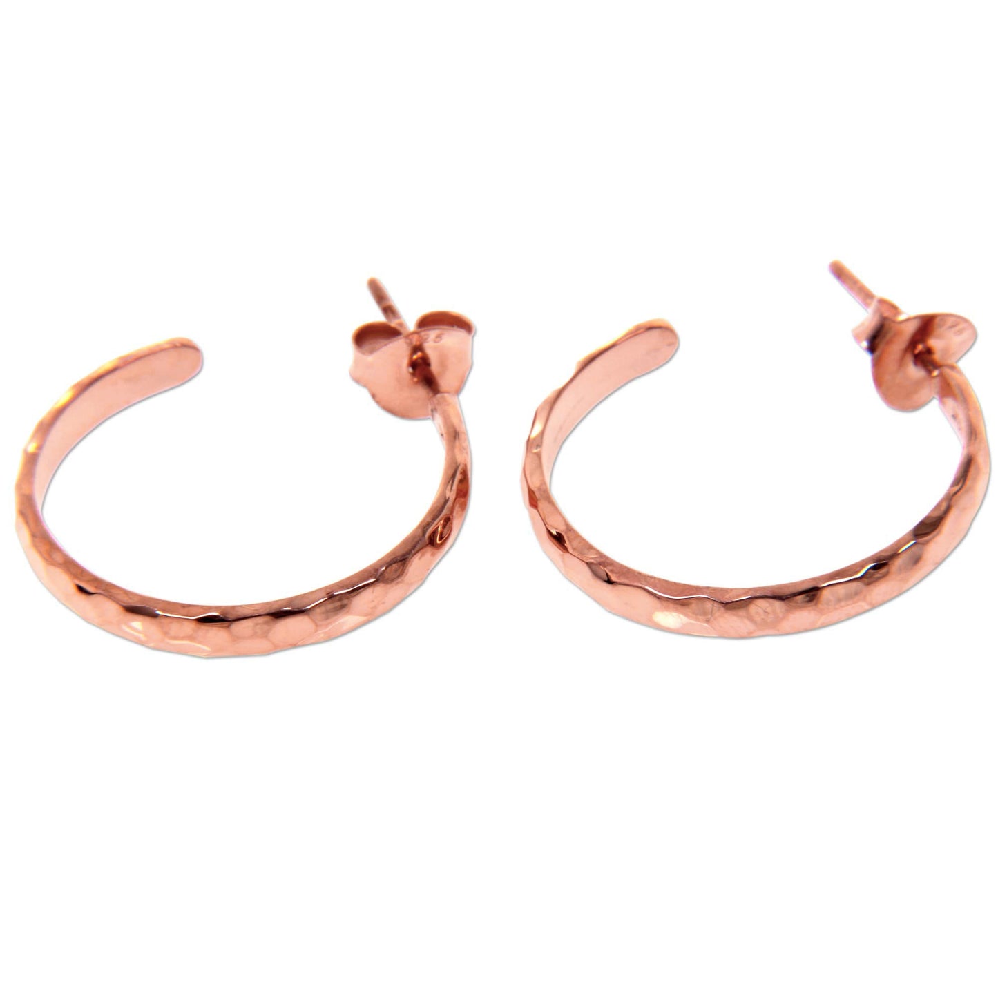 Mosaic in Rose 18k Rose Gold Plated Sterling Silver Half Hoop Earrings