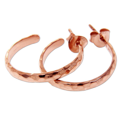 Mosaic in Rose 18k Rose Gold Plated Sterling Silver Half Hoop Earrings