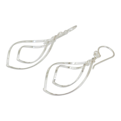 Eyes on You Modern Sterling Silver Dangle Earrings with Polished Finish