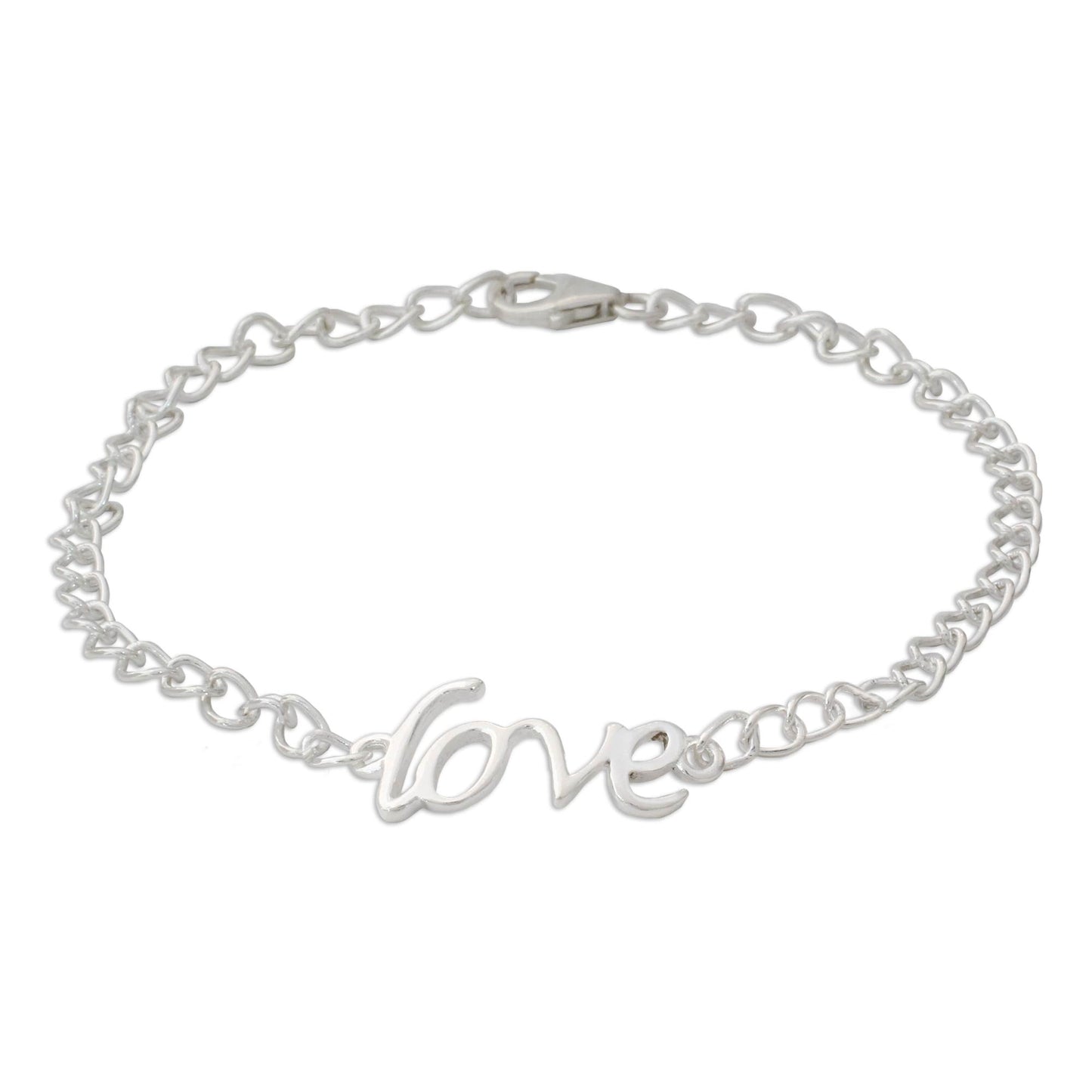 Remember to Love Love Themed Bracelet Hand Crafted from Sterling Silver