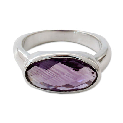Purple Crown Amethyst & Silver Cocktail Ring