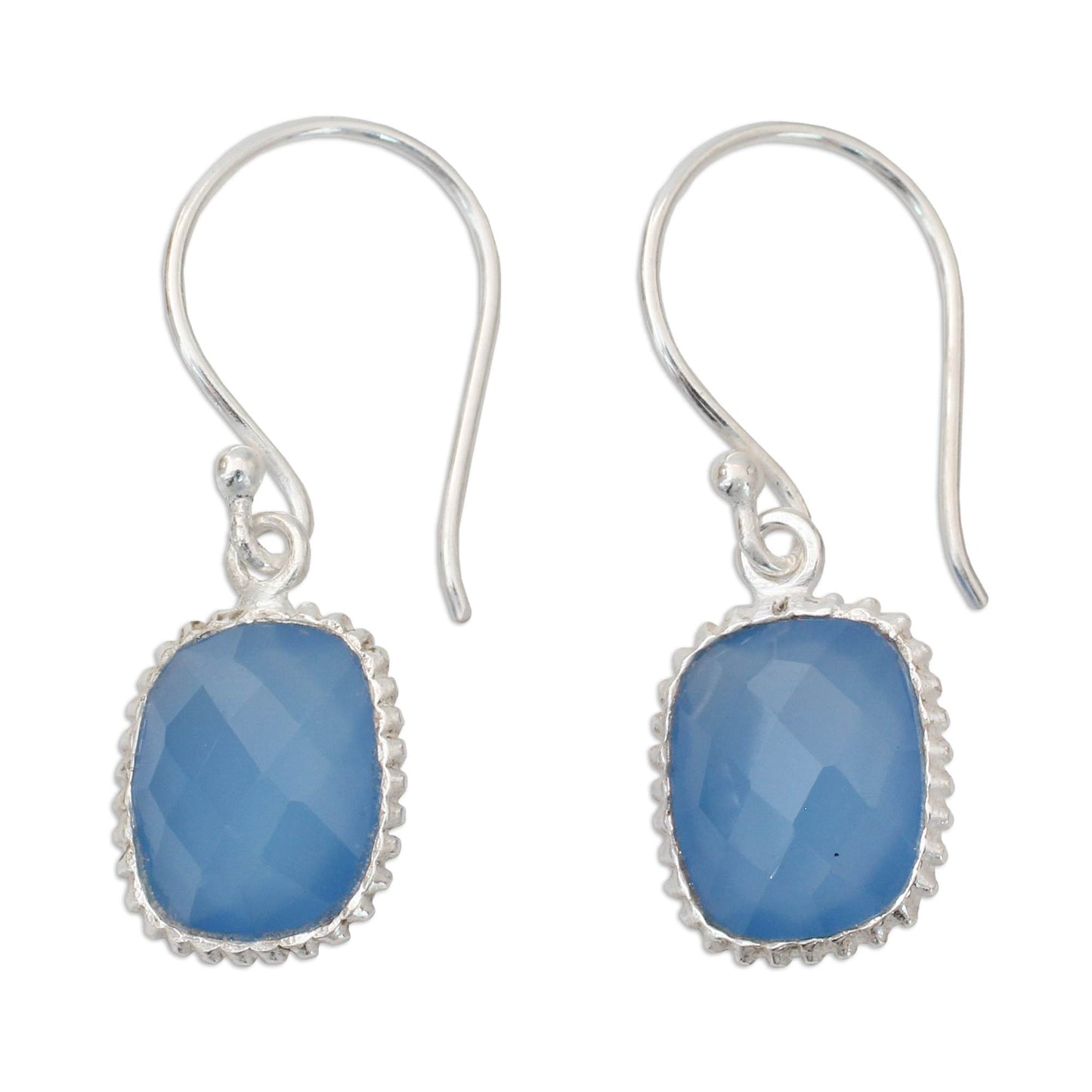 Delhi Sky Chalcedony Silver Dangle Earrings