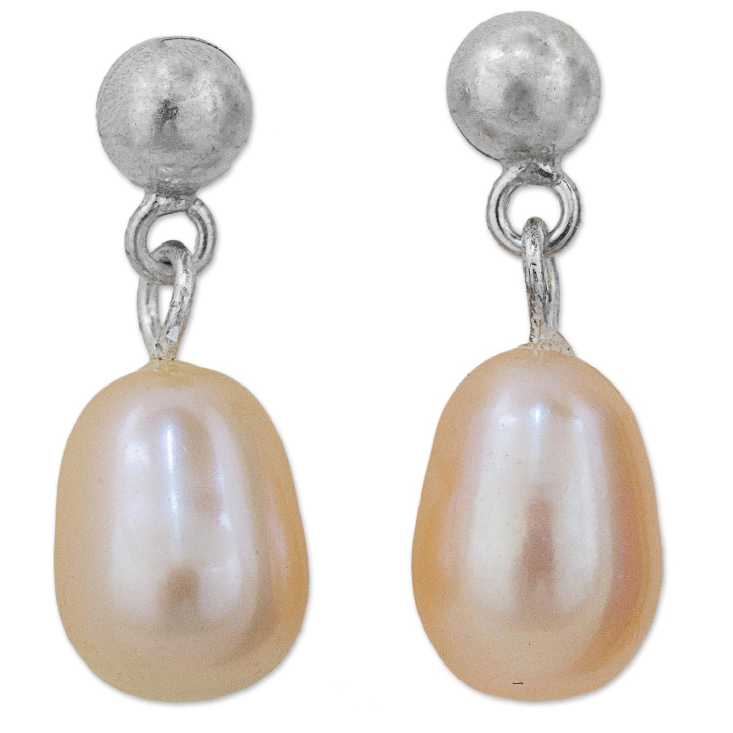 Romance in Peach Pearl Earrings