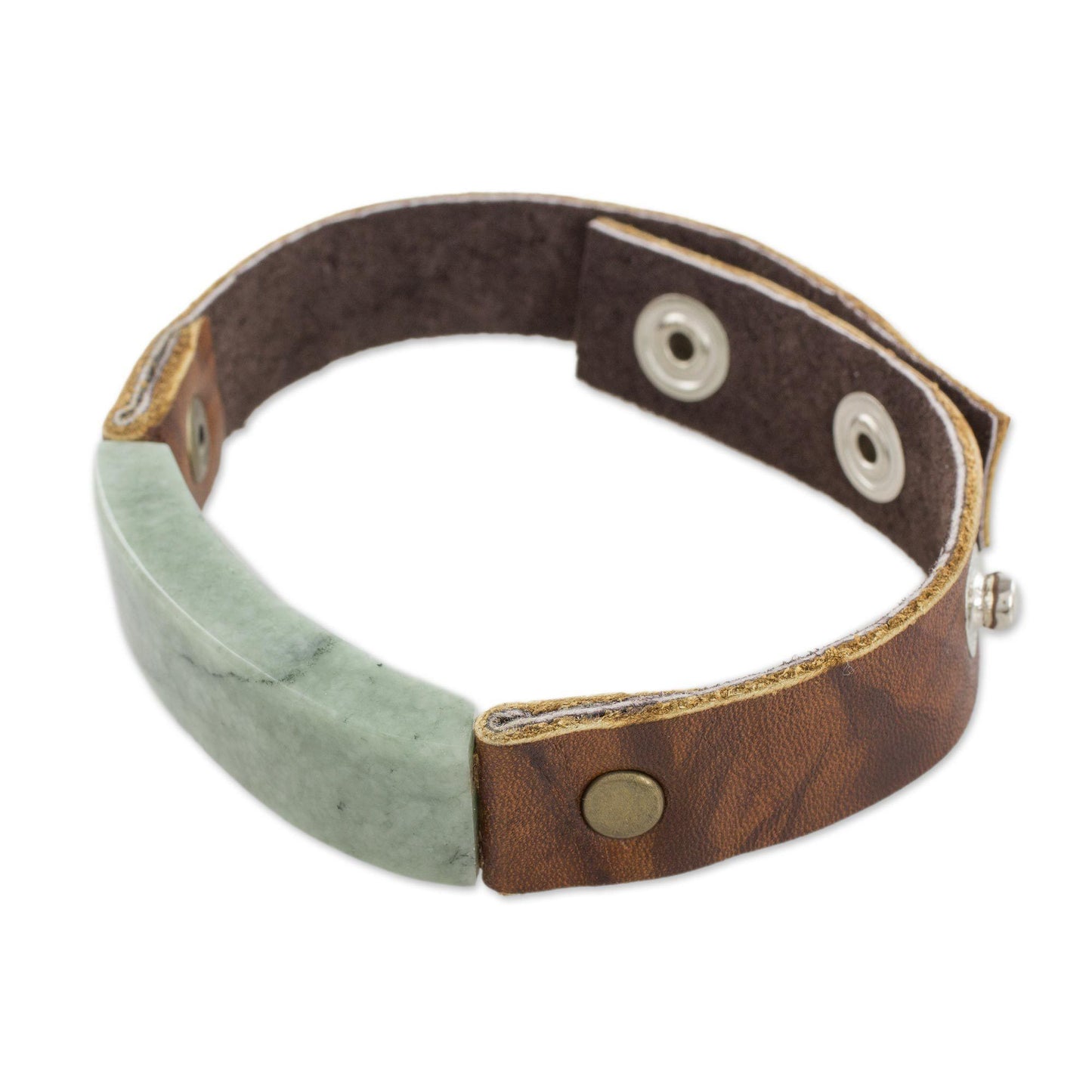 Men's Jade & Leather Wristband Bracelet