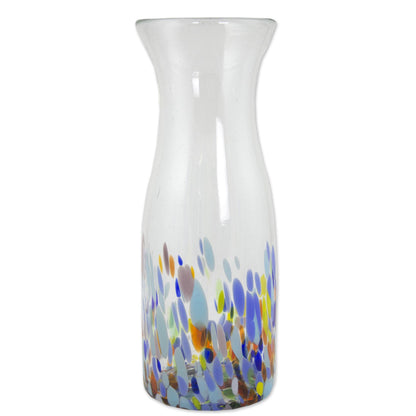 Confetti Festival Artisan Crafted Colorful Mexican Hand Blown Carafe (28 oz)