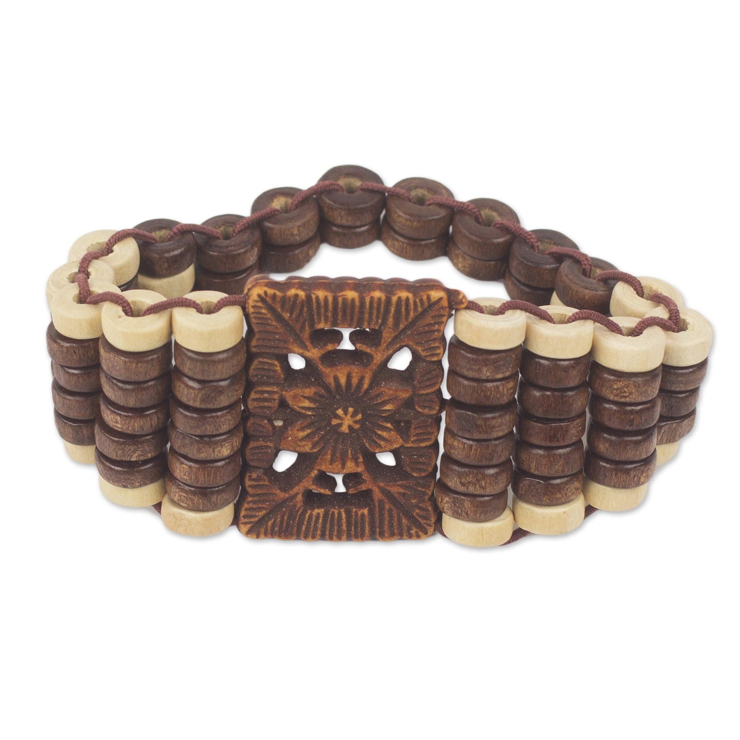 Kumasi Blossom Wood Beaded Bracelet