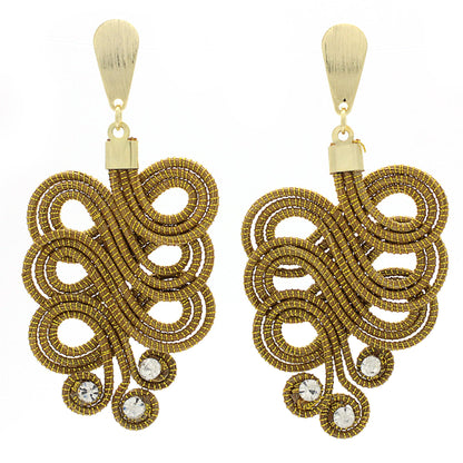 Jalapão Grandeur Golden Grass and 18k Gold Plate Artisan Crafted Earrings