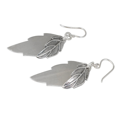 Shadow Leaves Double Shadow Leaves Handmade 925 Sterling Silver Earrings