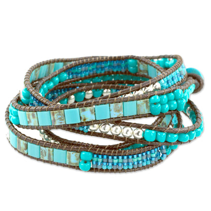 Soothing Teal Soothing Teal Wrap Bracelet Crafted by Artisan Group
