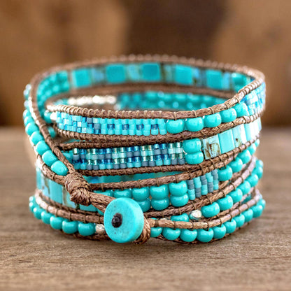Soothing Teal Soothing Teal Wrap Bracelet Crafted by Artisan Group