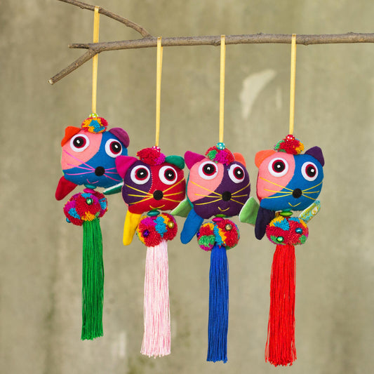 Happy Thai Cats Cotton Ornaments