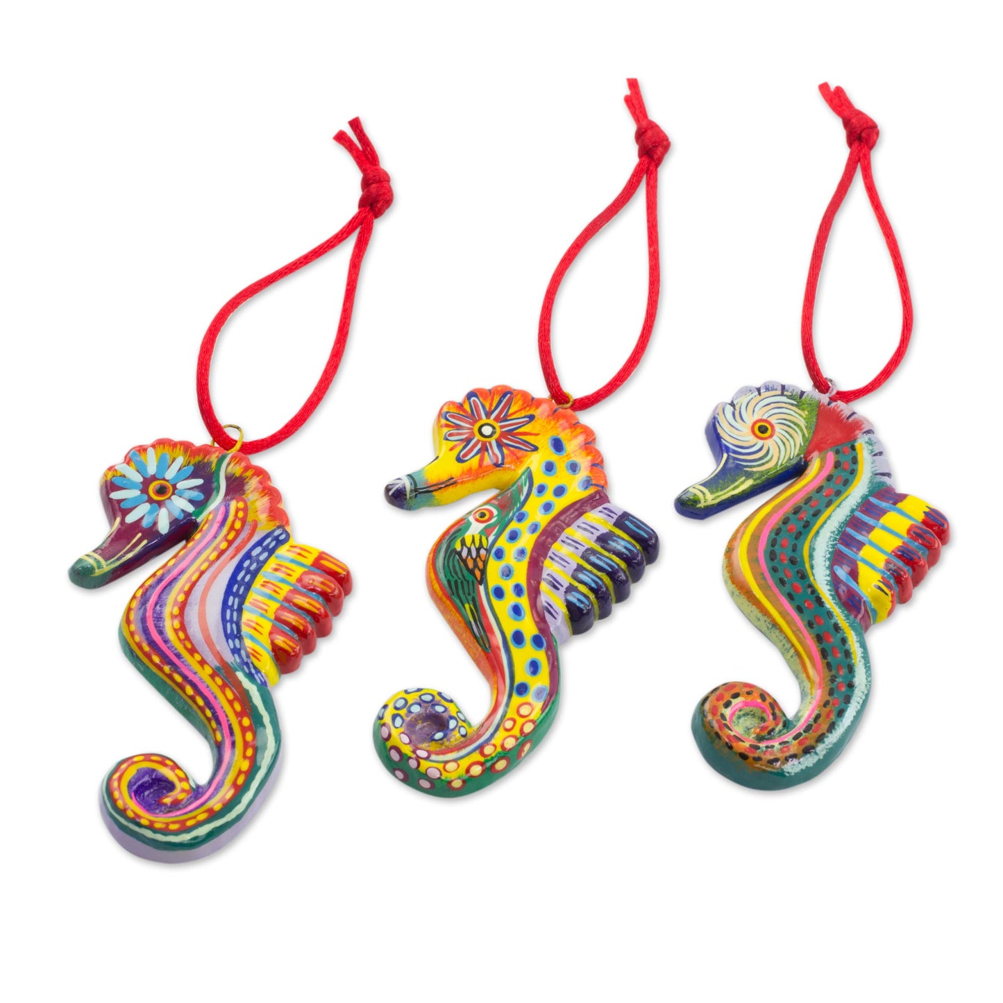 Seahorse Squardron Painted Ceramic Hanging Ornaments