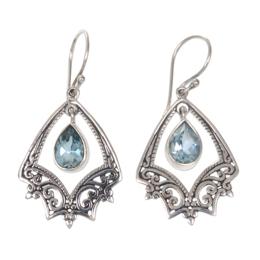 Precious Hope Blue Topaz Silver Earrings