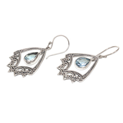 Precious Hope Blue Topaz Silver Earrings