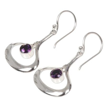 Minimalist Raindrop Amethyst Earrings