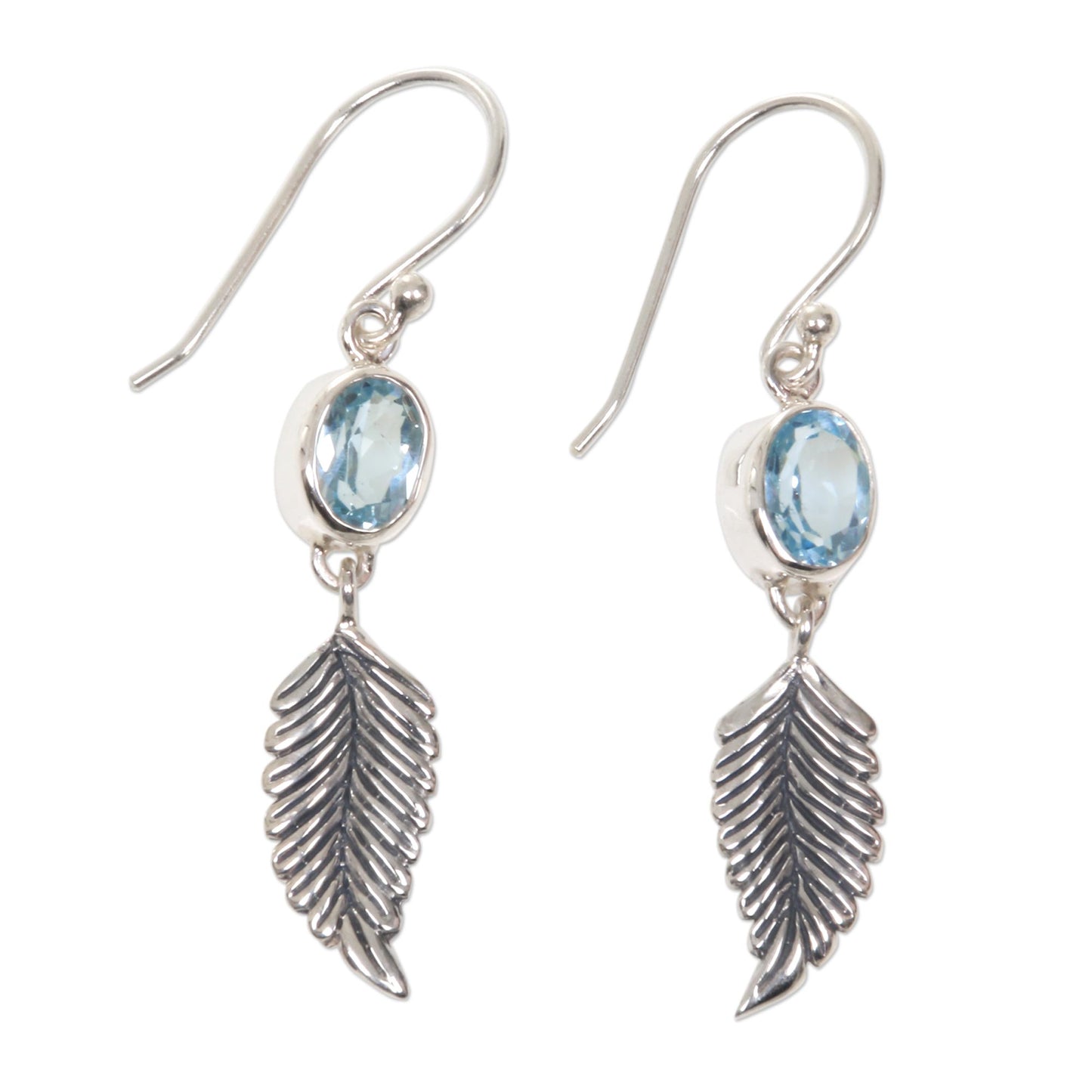 Soaring Wishes Blue Topaz Silver Earrings