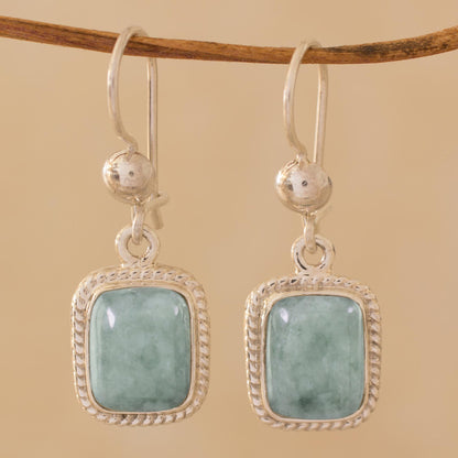 Life Divine Guatemalan Green Jade Artisan Crafted Earrings