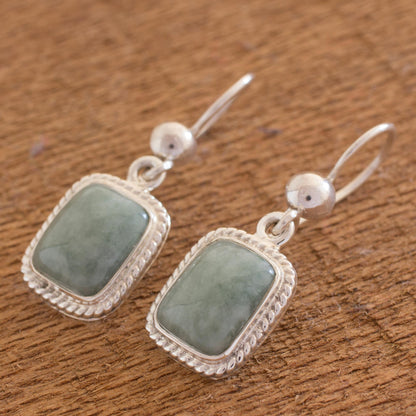 Life Divine Guatemalan Green Jade Artisan Crafted Earrings