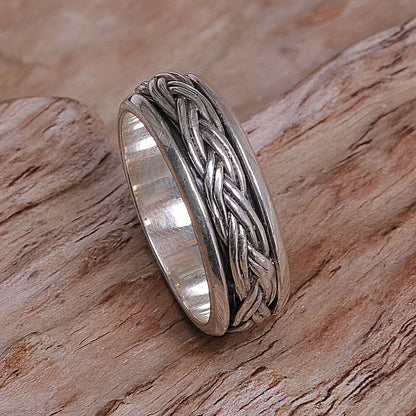 Eternal Bond Silver Band Spinner Ring