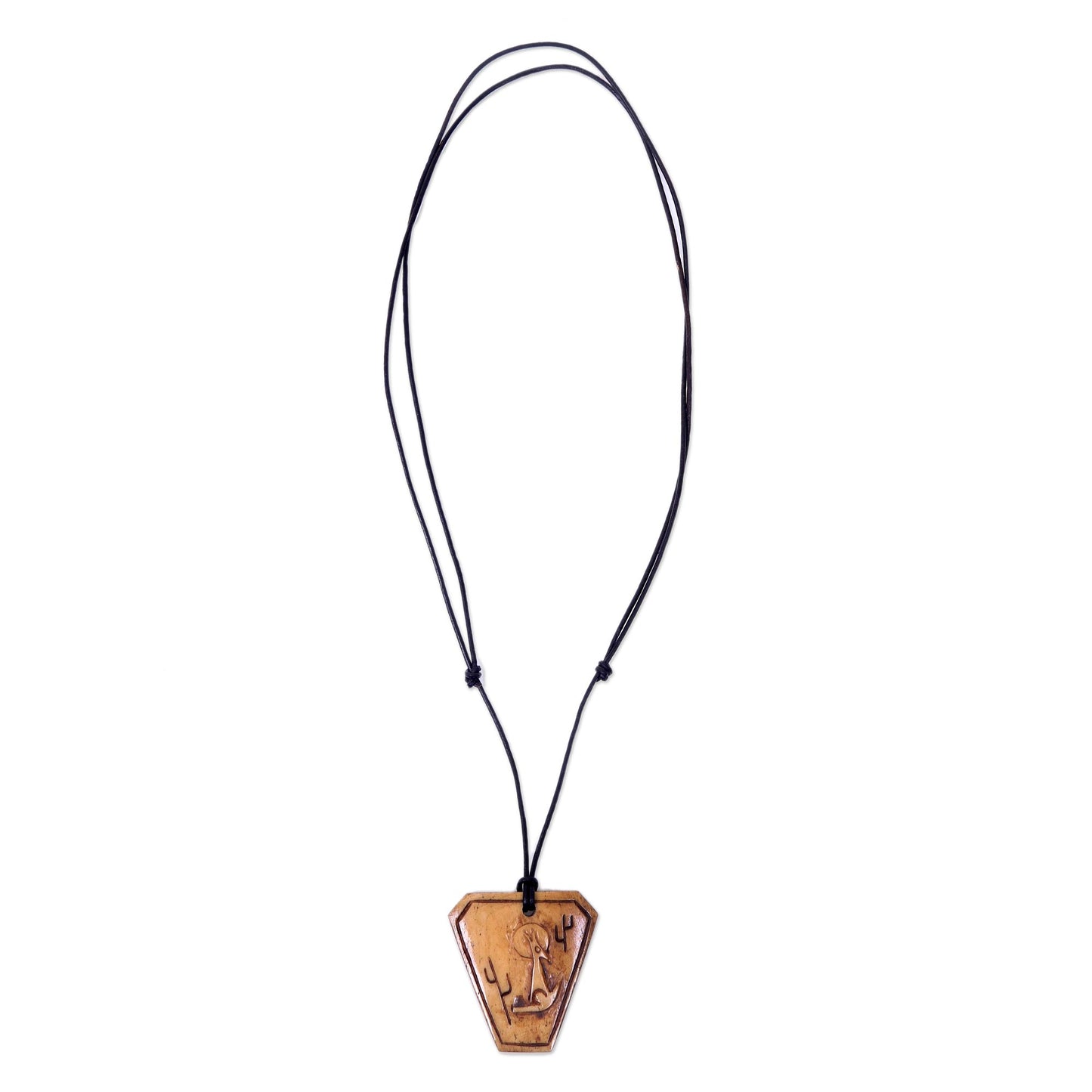 Coyote Song Cow Bone Pendant Necklace