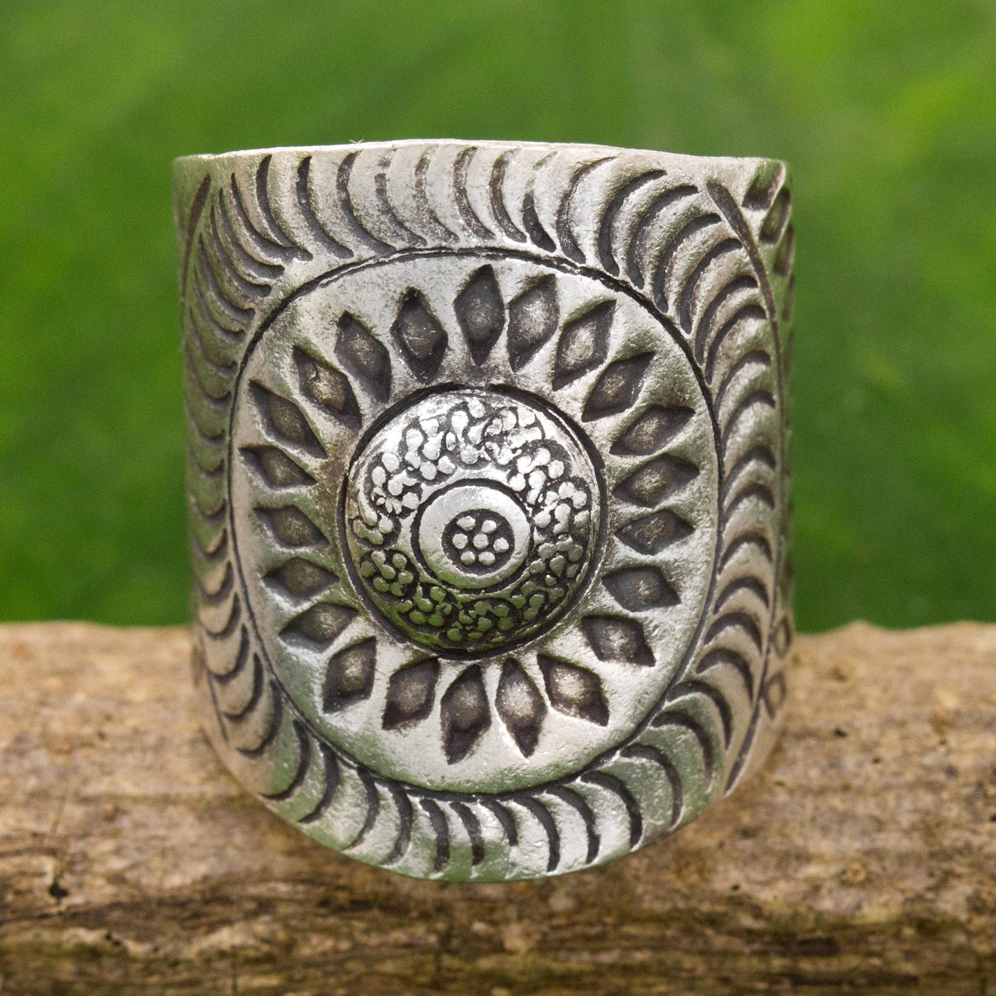 Karen Aster Hand Made Sterling Silver Wrap Ring Floral Thailand