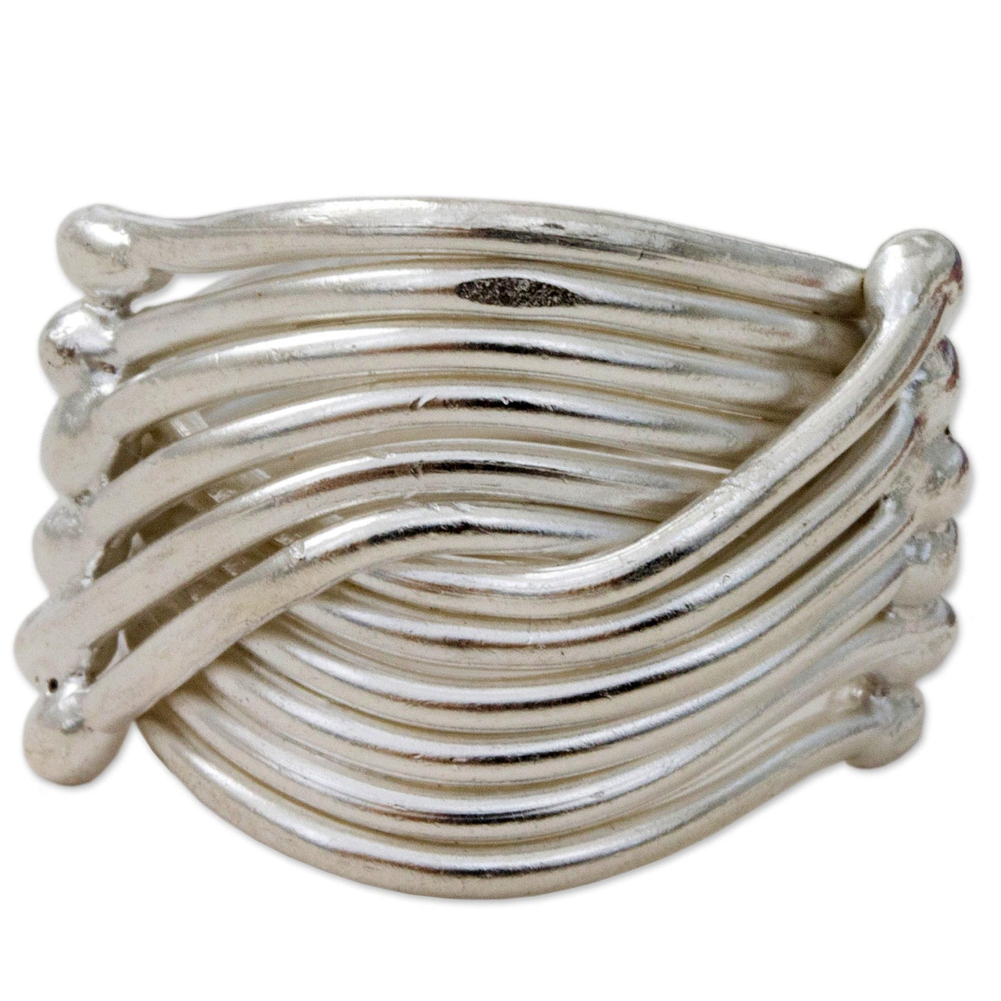 Silver Hug High Polish Karen Sterling Silver Ring Thailand