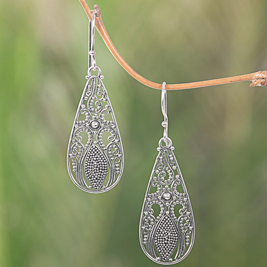 Silver Swing Sterling Silver Dangle Teardrop Earrings Made in Indonesia