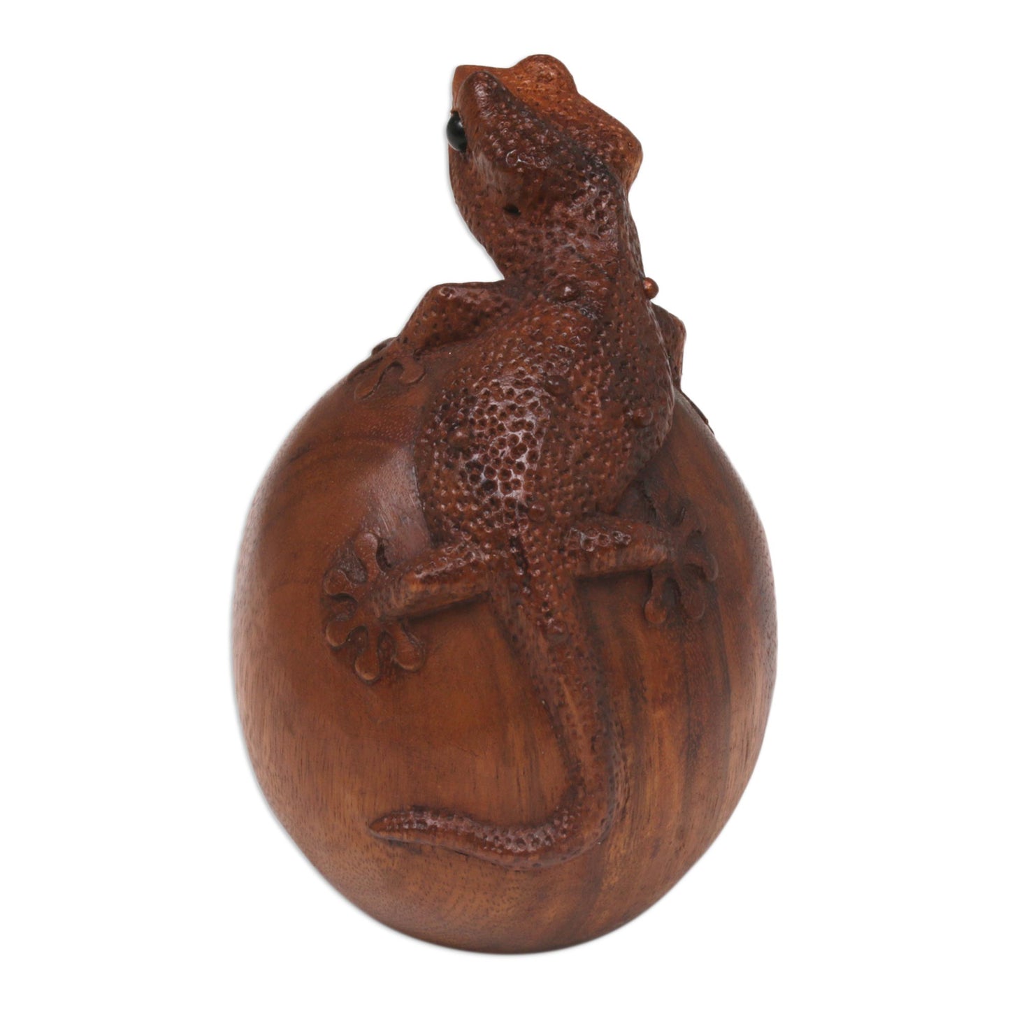 Watching Gecko Suar Wood Sculpture