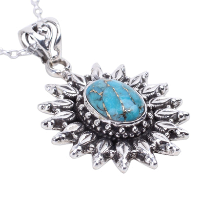 Eternal Radiance Silver and Composite Turquoise Artisan Crafted Necklace